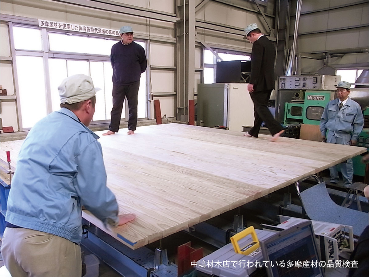 中嶋材木店で行われている多摩産材の品質検査：イメージ